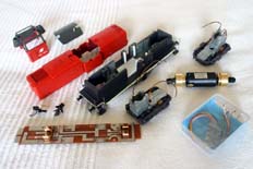 modified ÖBB 2048 parts before assembly