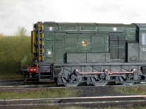 Close up of finihsed model showing Bulleid wheels